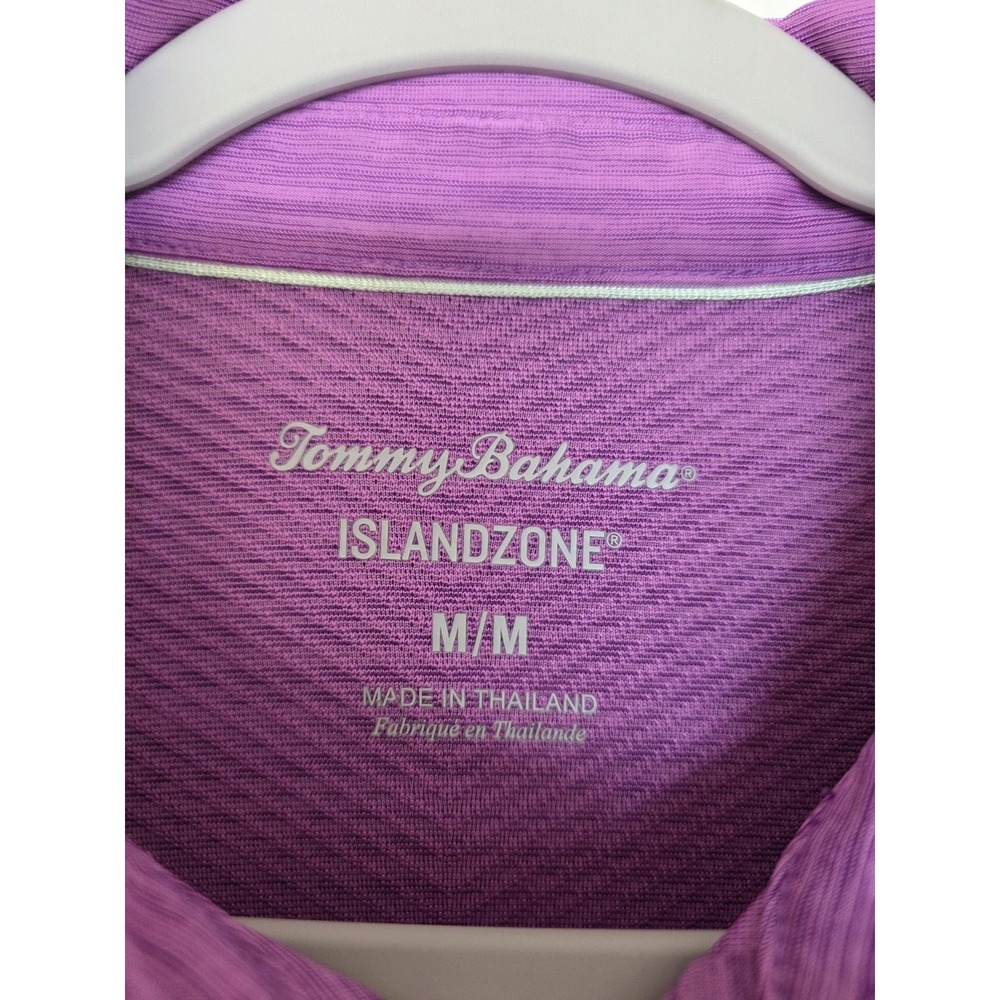 Tommy Bahama Polo Shirt Mens Medium Purple IslandZone Golf Performance Stretch - Picture 4 of 12